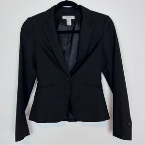 H&M Womens Black Blazer Suit Jacket Single Button Fully Lined Size 2